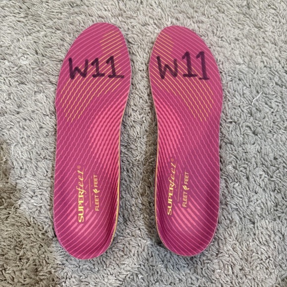 Superfeet Fleet Feet E Insoles Womens Size 11 Pink Orthotic Shoe Inserts Comfort - Picture 1 of 4